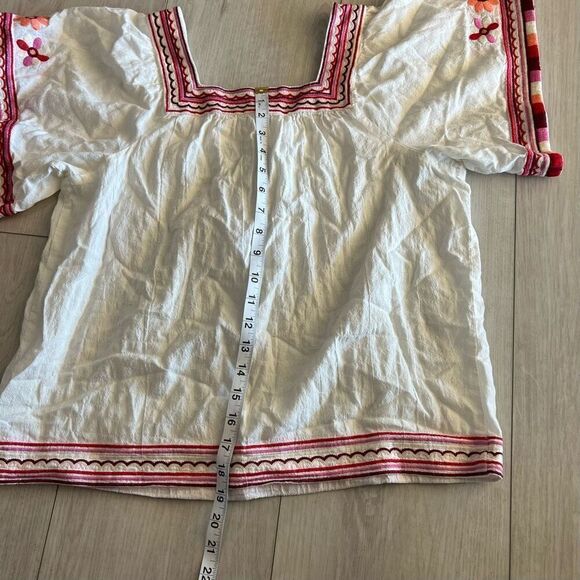 MADEWELL Embroidered Sandblossom Top Size Small, White Wash - Picture 3 of 9